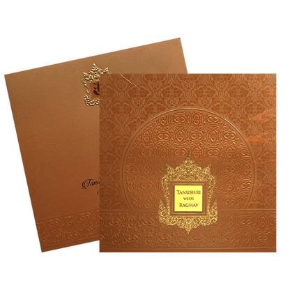 Brown Pattern Wedding Card-King of Cards
