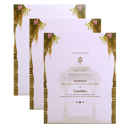 Pink Premium Padded Wedding Invitation-King of Cards