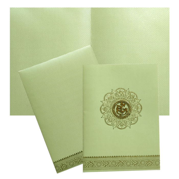 Green Traditional Indian Wedding Card-King of Cards