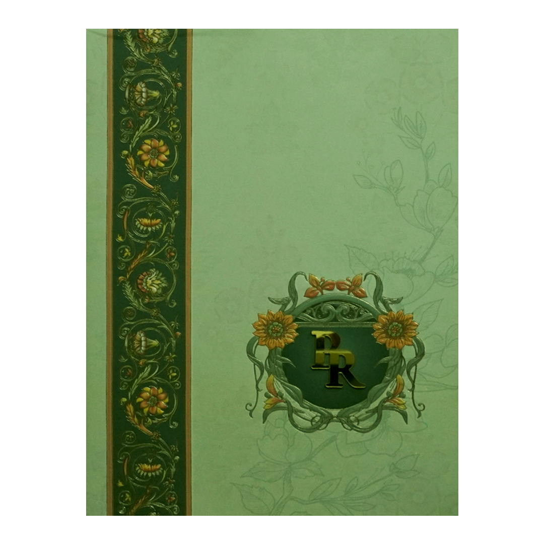 Light Green Floral Marriage Card-KPR09760