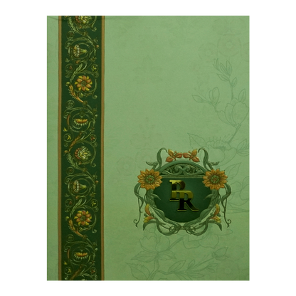 Light Green Floral Marriage Card-KPR09760