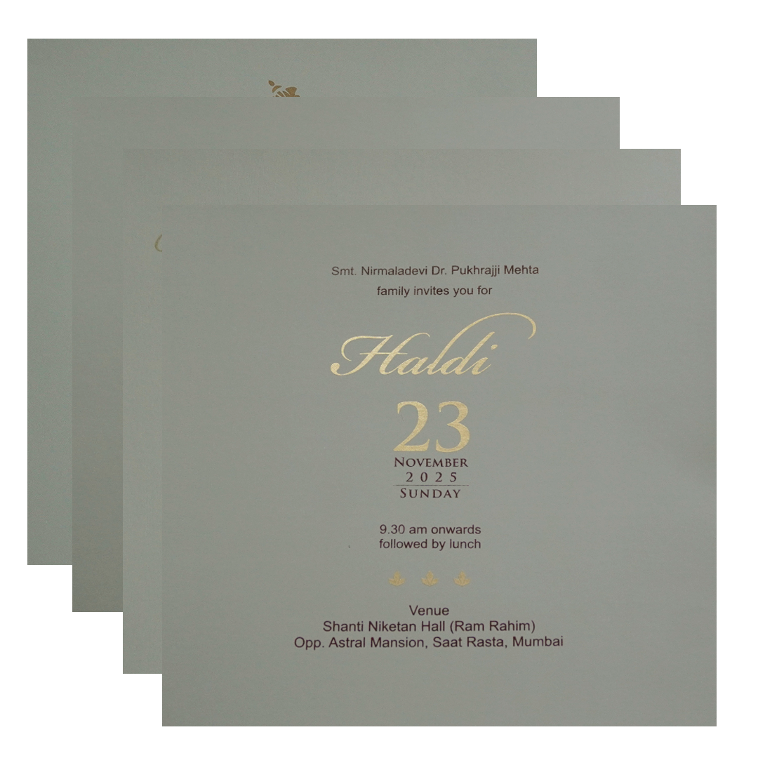 Grey Floral Wedding Card-KPR09030