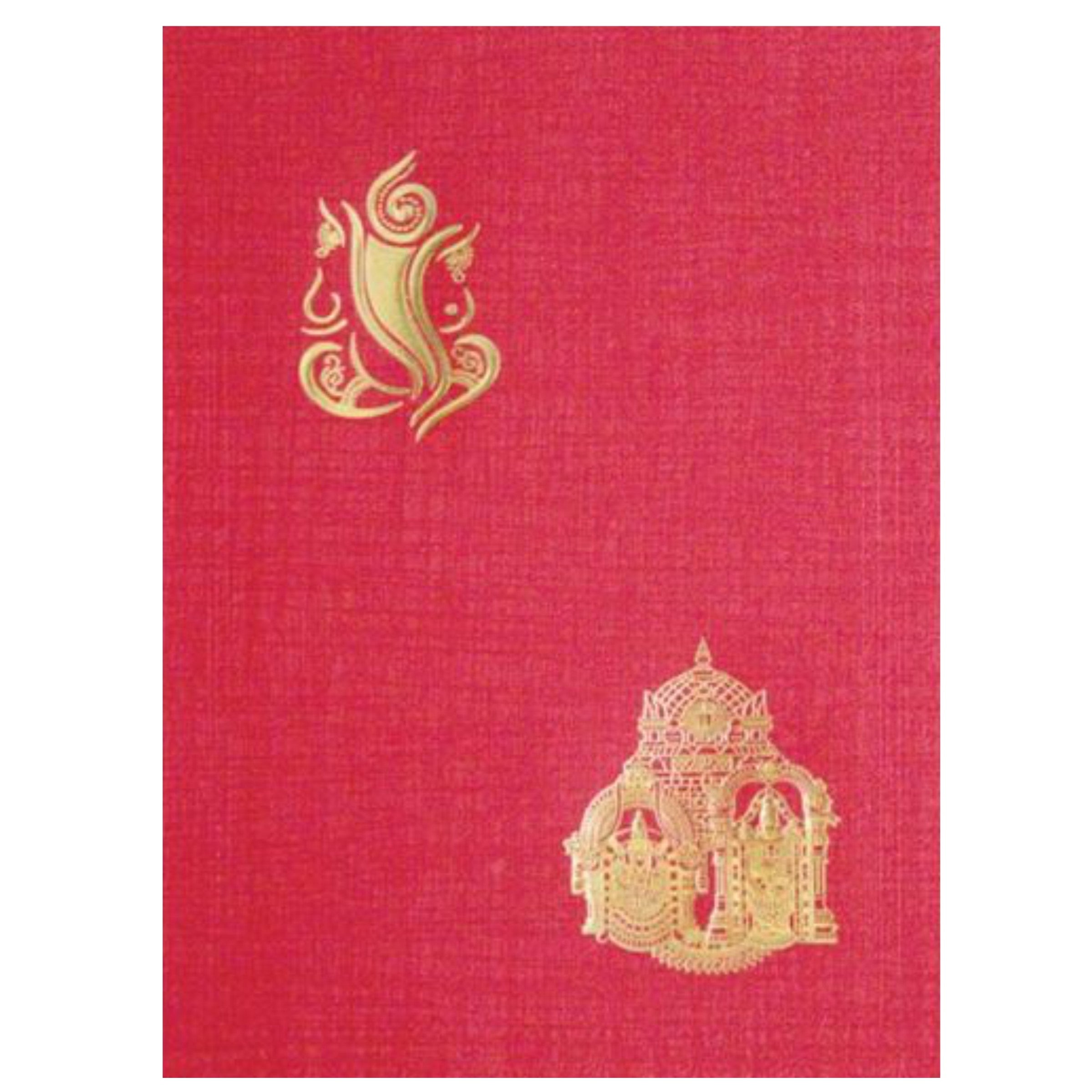 Red Metalic Balaji Padmavathi Card-KNCM8RGB