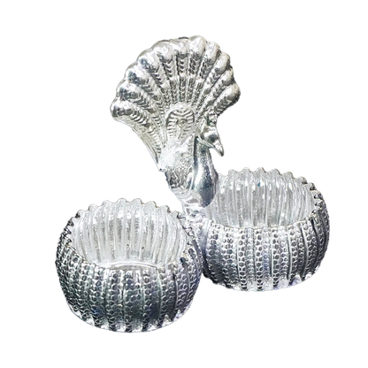 Peacock Haldi Kumkum Holder-King of Cards