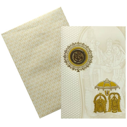 White Balaji Padmavathi Invitation Card-King of Cards