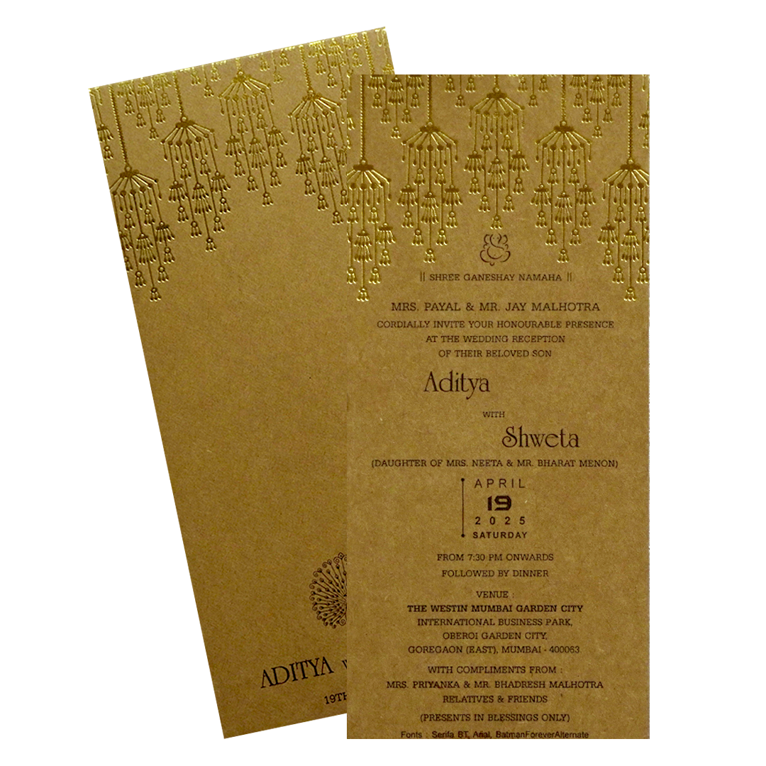 Light Brown Single Invitation-King of Cards