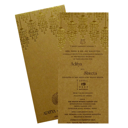 Light Brown Single Invitation-KRCS7171