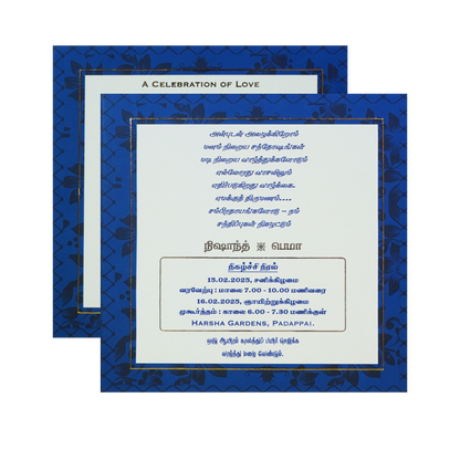 Dark Blue Scodix Luxury Box Invitation-KNWD1015