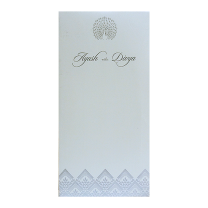 White Single Sheet Wedding Card-King of Cards