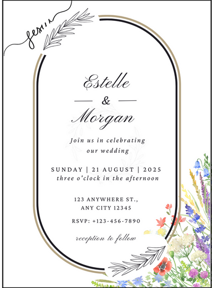 Lavender Floral Christian Wedding Invitation-AACWI016