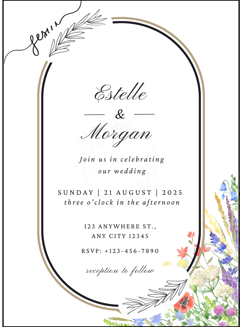 Lavender Floral Christian Wedding Invitation-AACWI016