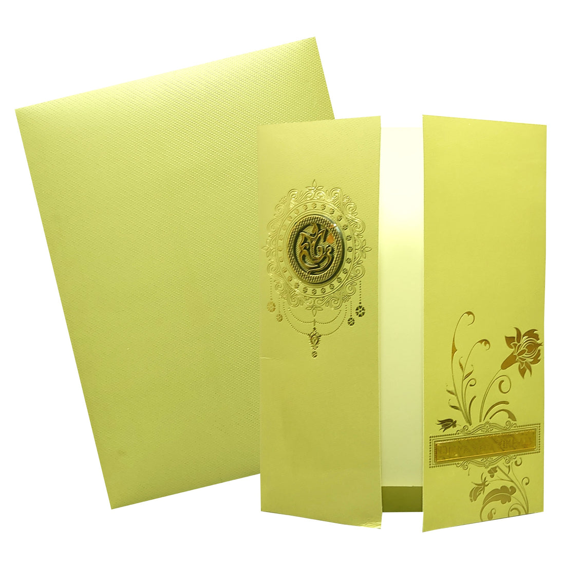 Light Green Floral Door Invitation Card-King of Cards