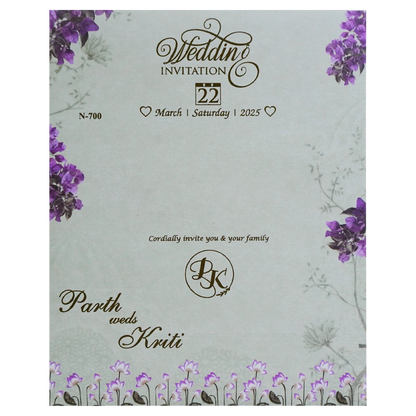 Mint Green Floral Wedding Card-KVN07000