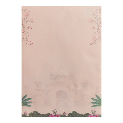 Pink Palace Peacock Floral Wedding Card-KNEP1613