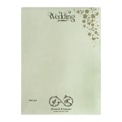 Pastel Green Gold Padded Wedding Card-KSSC2210
