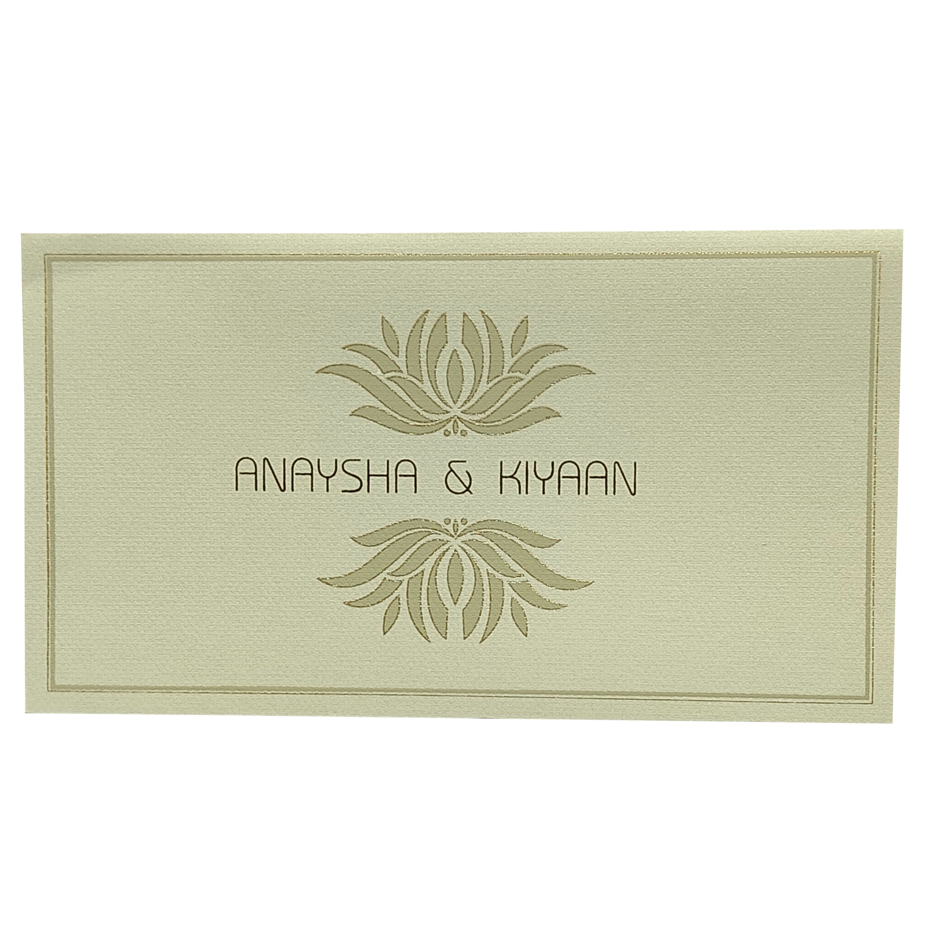 Grey Floral Padded Invitation Card-KRC29151