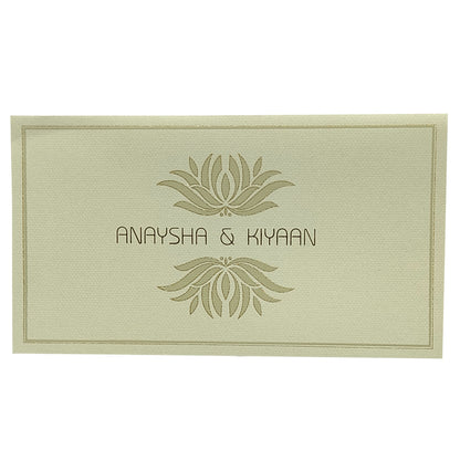 Grey Floral Padded Invitation Card-KRC29151