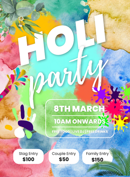 Lovely Holi Party Invitation-AAHPI010