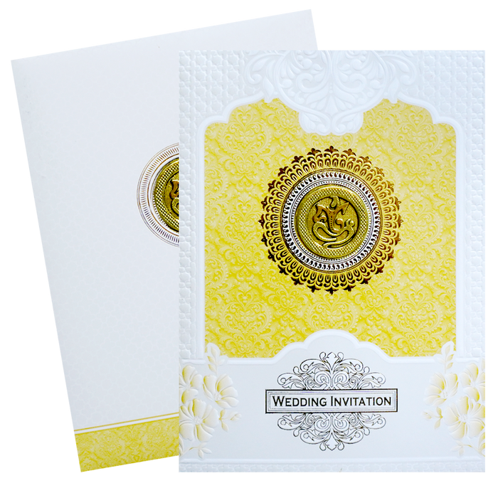 Gold and White Mandela Wedding Card-King of Cards