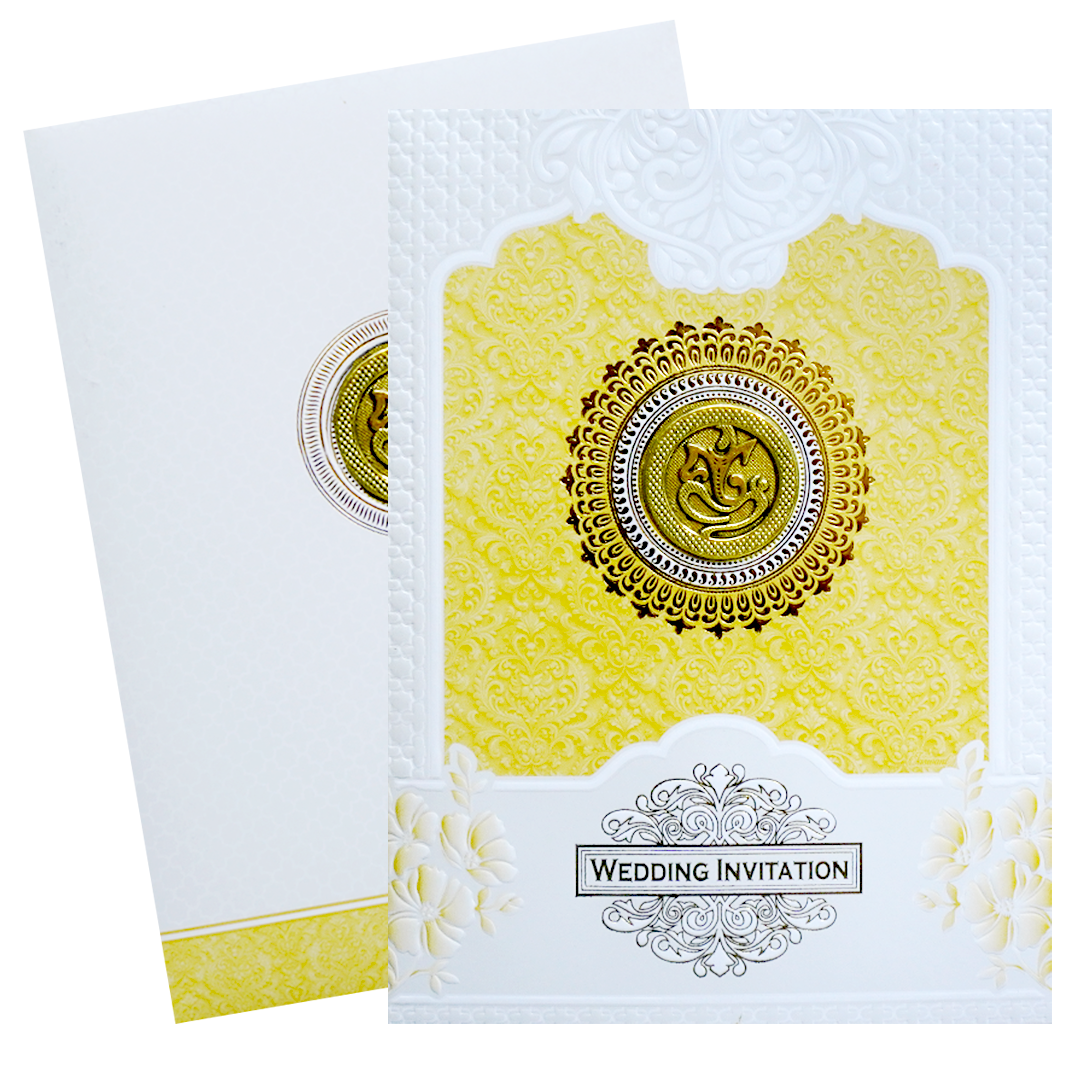 Gold and White Mandela Wedding Card-KNK7080O