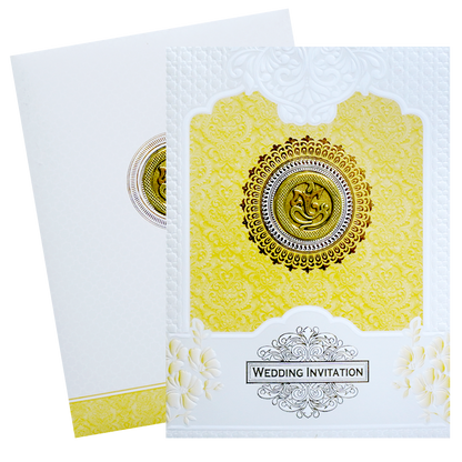 Gold and White Mandela Wedding Card-KNK7080O