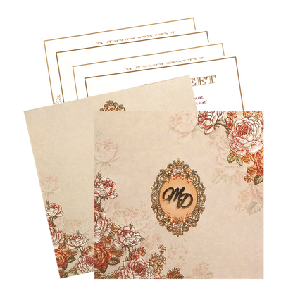 Very Light Pink Floral Wedding Card-King of Cards
