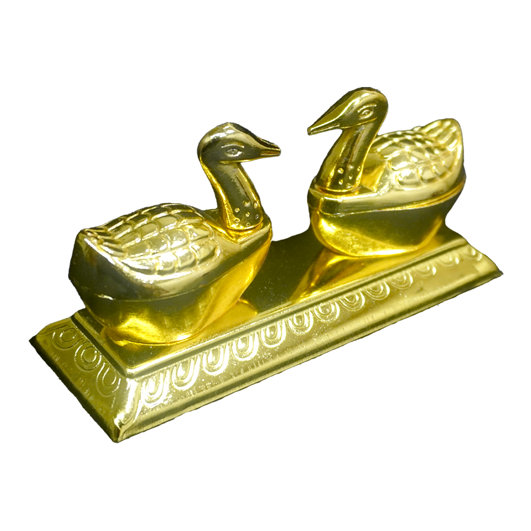 Gold Coated Couple Swan Idol-King of Cards