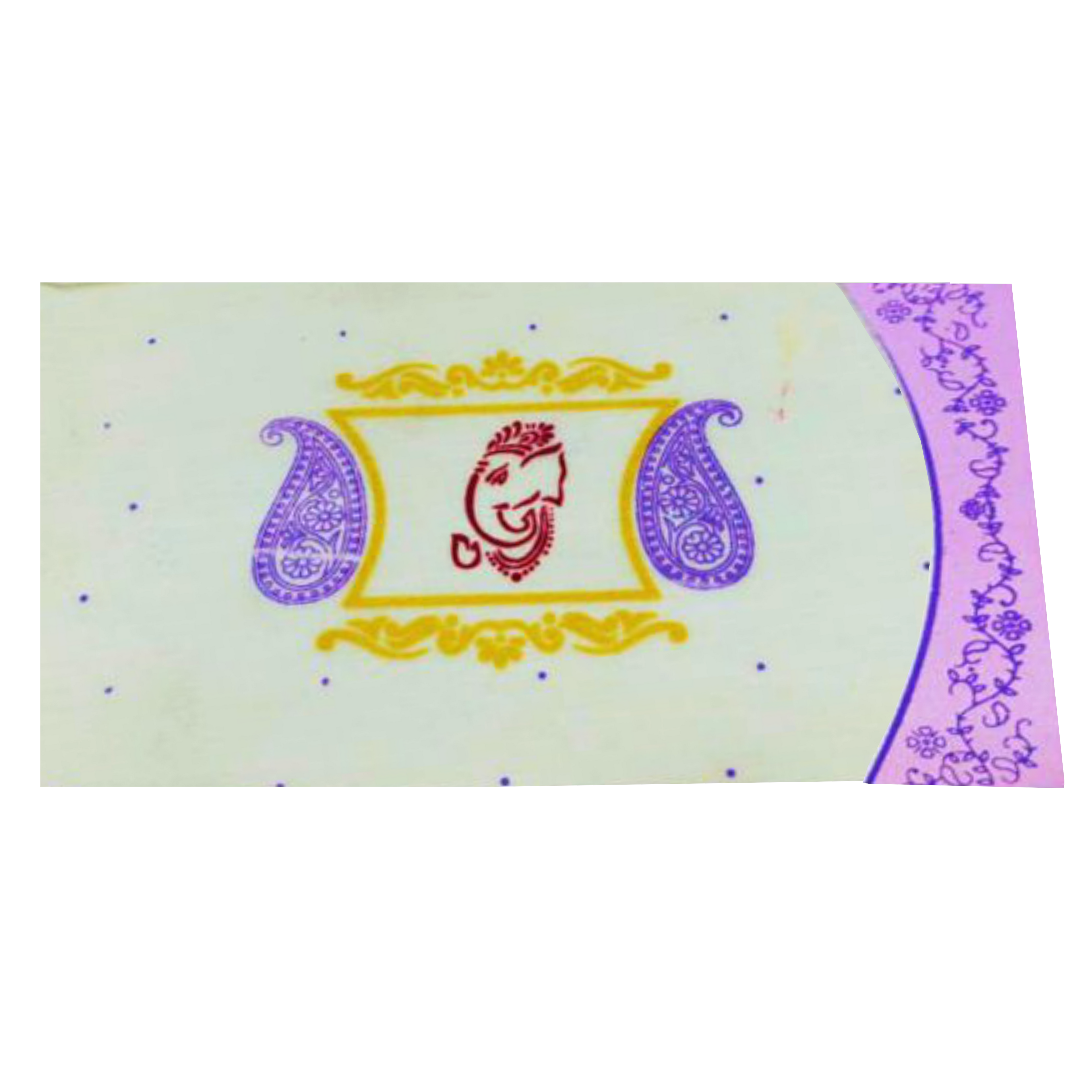 White Single Sheet Ganesha Invite