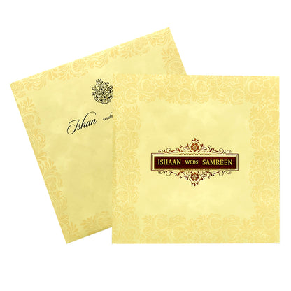 Cream Nameplate Invitation Card-KRC29042