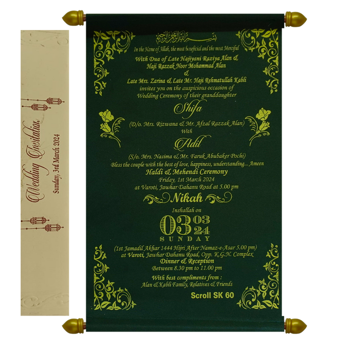 Dark Forest Green Scroll Card-King of Cards