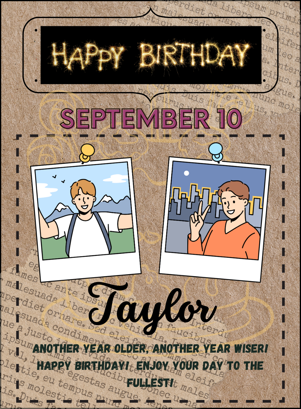 Brown Classic Birthday cards for him-AABCH002