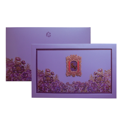 Purple Gold Foiled Floral Invitation Card-KPR24400