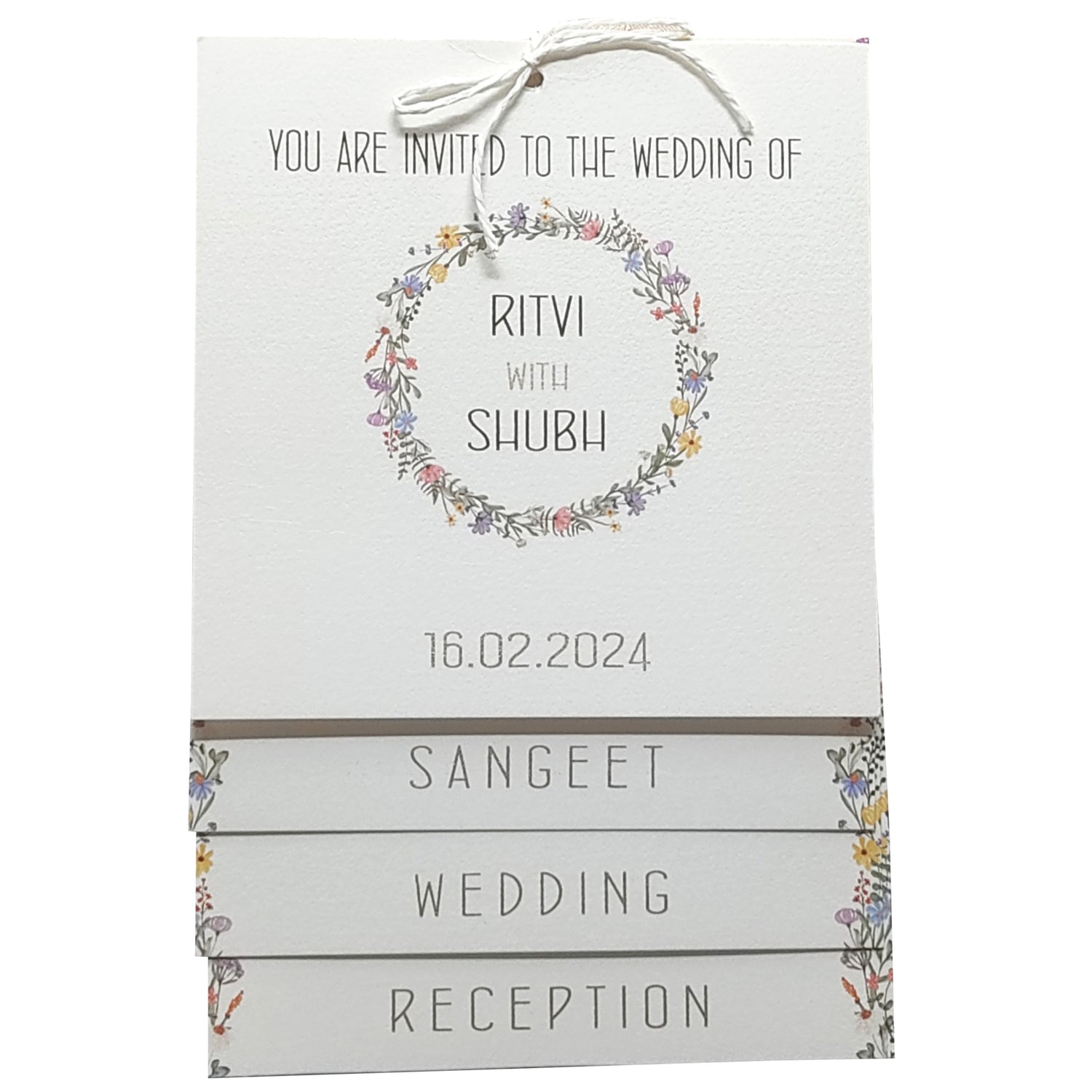 Grey Floral Design Invitation Card-KRC29370