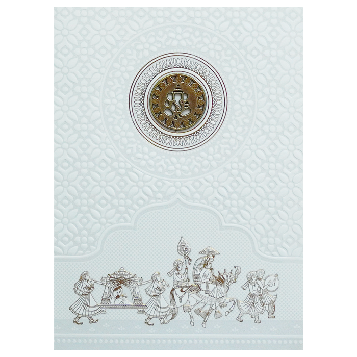 Chalk White Floral Invitation-King of Cards