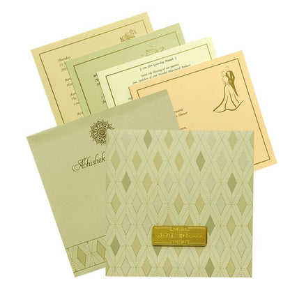 Green Nameplate Padded Invitation Card-King of Cards