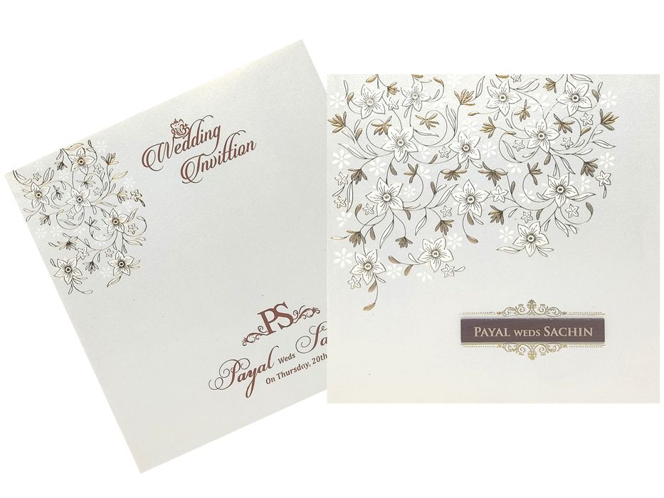 White Floral Invitation Card-King of Cards