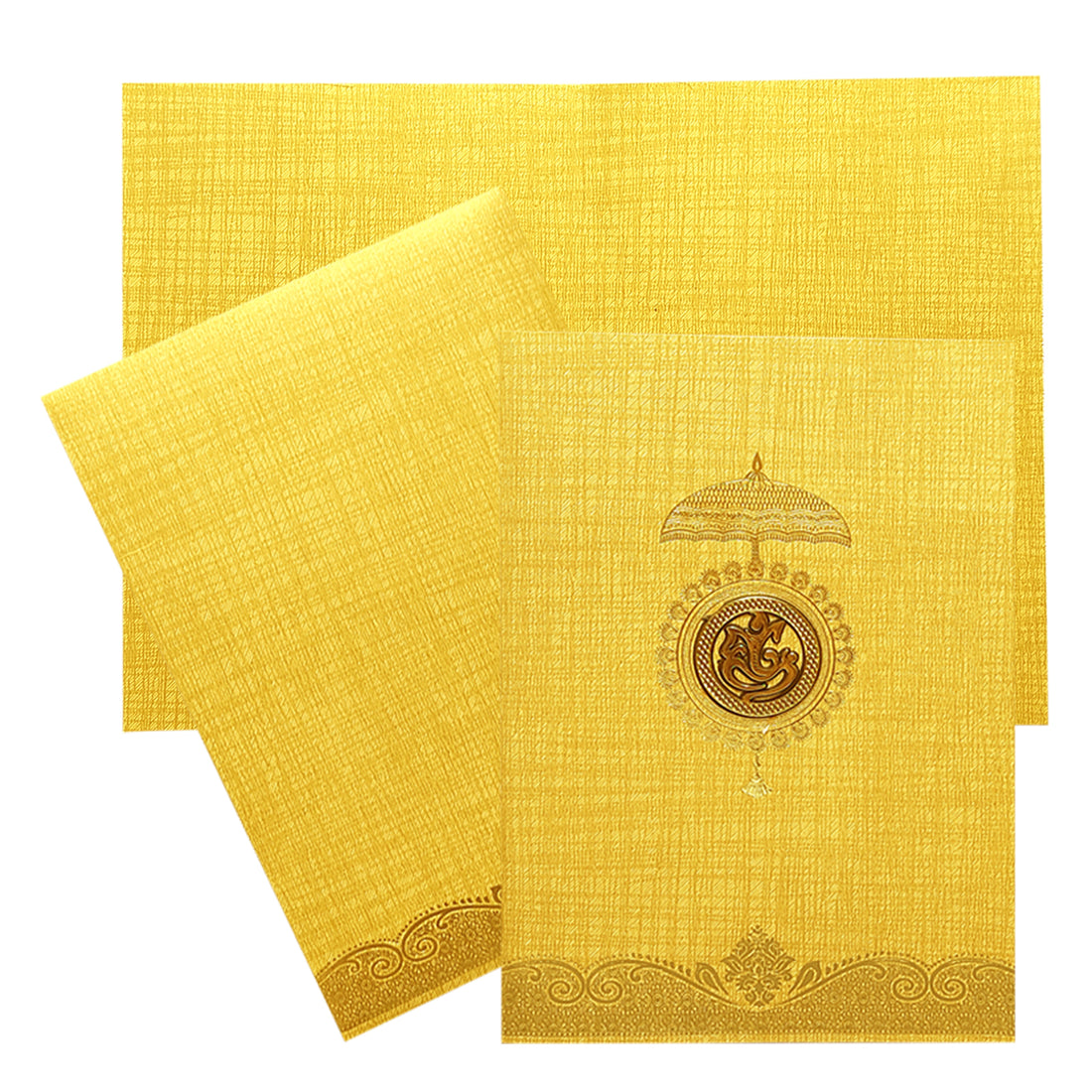 Brown Gold Ganesha Invitation Card-KNCM24NG