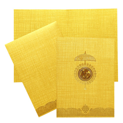 Brown Gold Ganesha Invitation Card-KNCM24NG