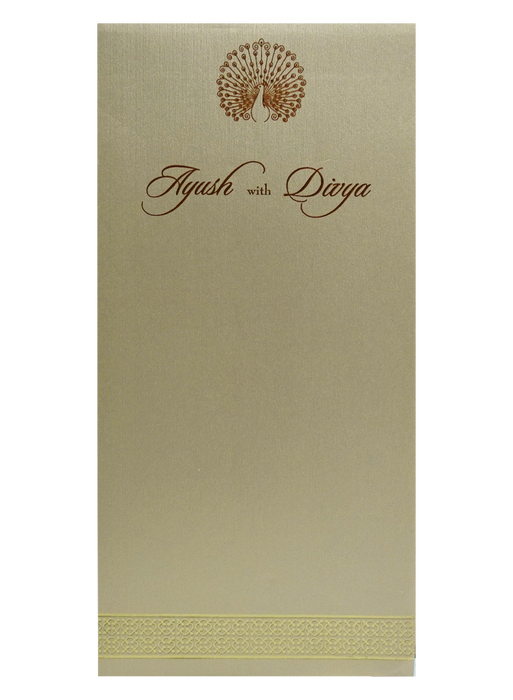 Beige Single Tracing Invitation Card-King of Cards