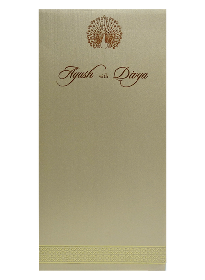 Beige Single Tracing Invitation Card-King of Cards
