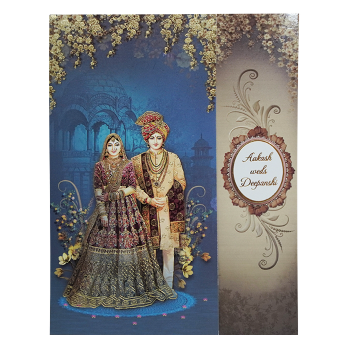 Blue Door Bride Groom Wedding Card Design-King of Cards