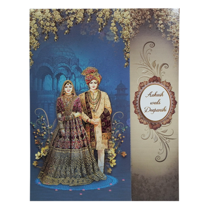 Blue Door Bride Groom Wedding Card Design-King of Cards