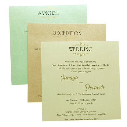 Green Pastel Nameplate Invitation Card-KRC29092