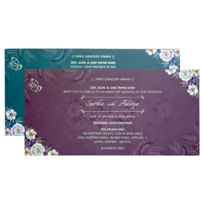 Lavender Blue Wedding Card-King of Cards