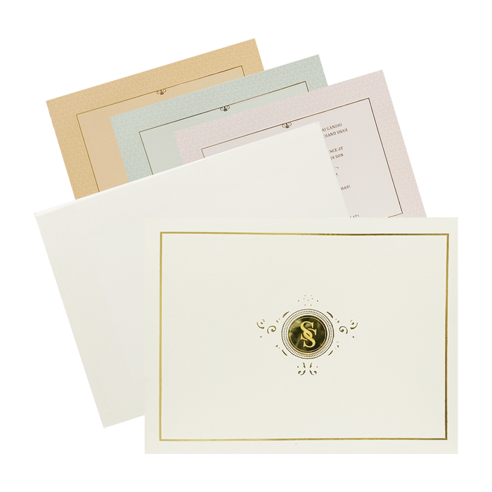 White Padded Box Marriage Card-King of Cards