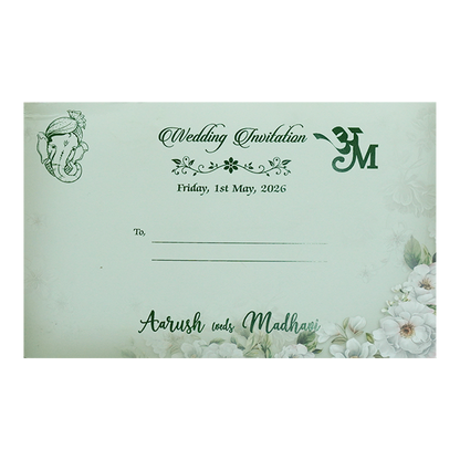 Grey Floral Padded Wedding Card-KSH72300