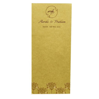 Brown Padded Single Sheet Invitation-King of Cards