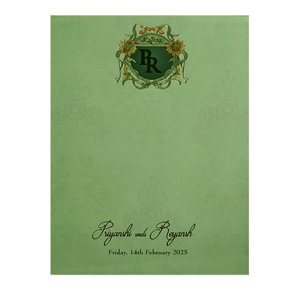 Light Green Floral Marriage Card-KPR09760