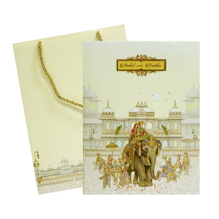 Cream Yellow Royal Wedding Box Card-King of Cards