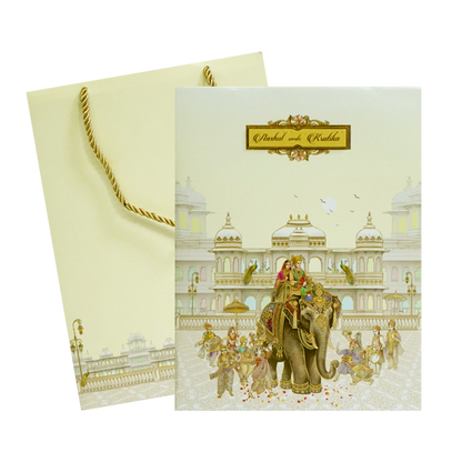 Cream Yellow Royal Wedding Box Card-King of Cards